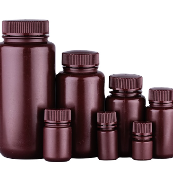 125 мл HDPE PP коричневая непроницаемая бутылка-реагент, бутылка-реагент для лабораторного использования