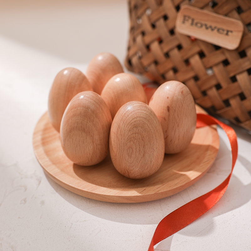 Baby Early Education Toys Wooden Egg Balls Baby Soothing Toys Ringing Egg Balls