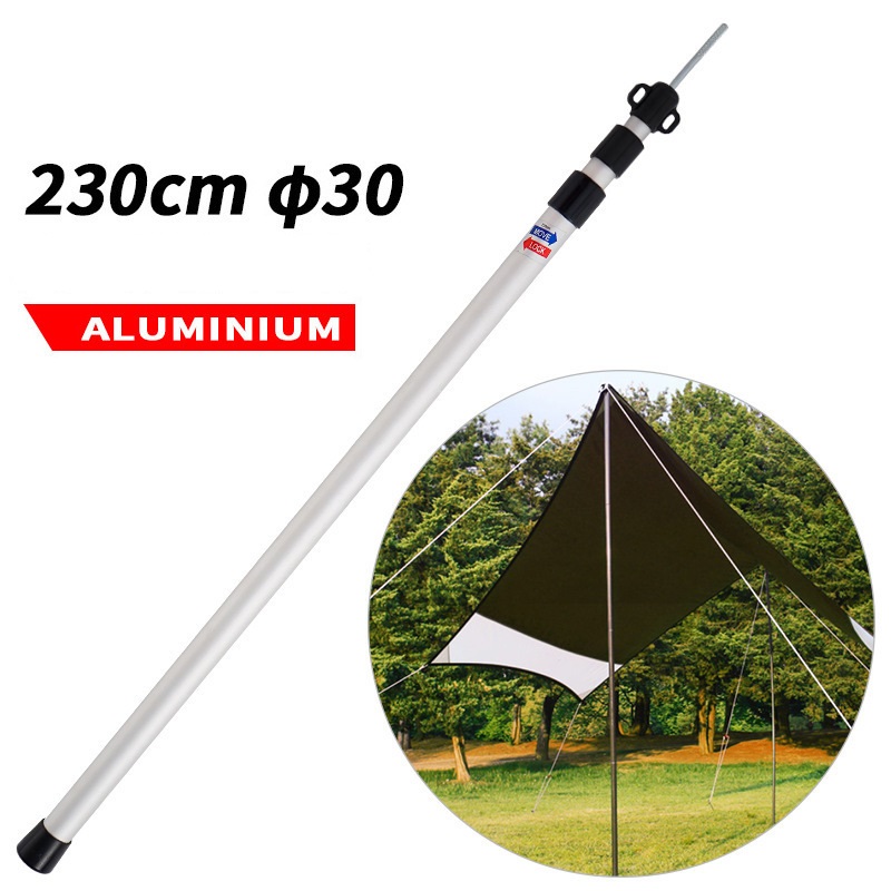 Adjustable Canopy Support Rod Outdoor Tent Pillar Tent Foyer Bracket Three-section Telescopic Aluminum Rod Tube