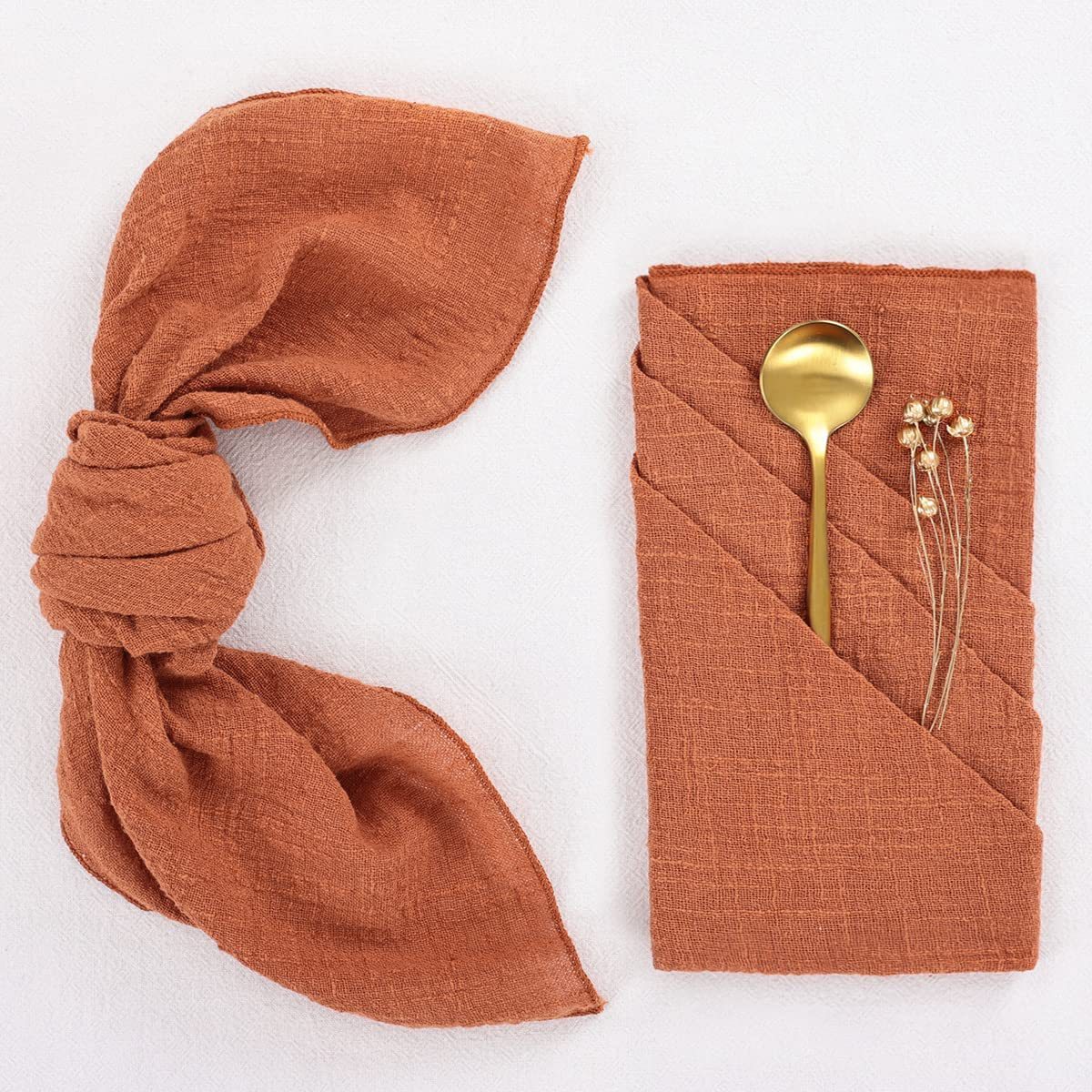 2024Luxury Kitchen Napkins Towel Blue Color Washed Linen Cloth Cotton wedding Dinner Table Napkin