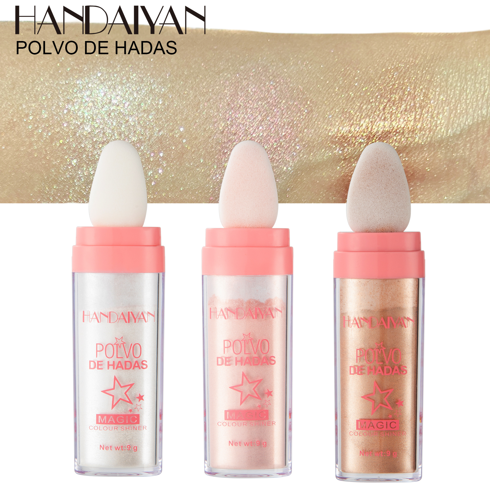 HANDAIYAN New Shimmer Body Glitter Pat Powder Highlighter Makeup Vegan Long-lasting Cosmetics Custom Private Label