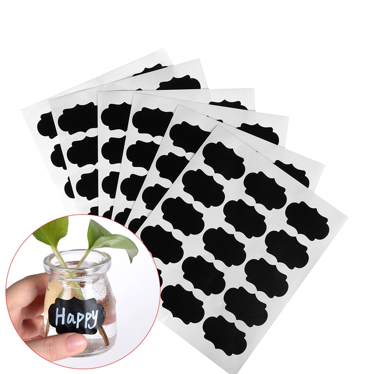 Die Cut Black Waterproof Reusable PVC Spice Jar Bottle Shaped Blackboard Chalkboard Stickers