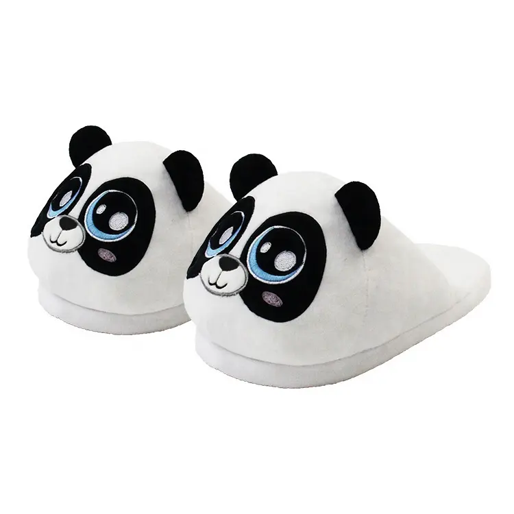 New Design Panda Slippers Household Shoes Kids Novelty Panda Plush Slippers For Kids