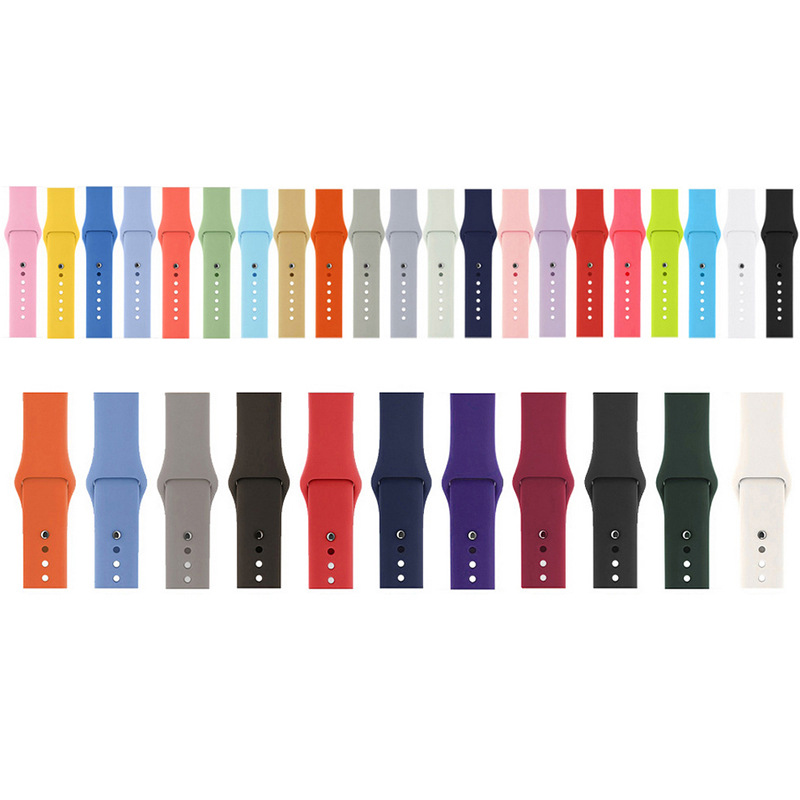 Ремешок сменный силиконовый для Apple Watch band series 6 5 4 3 2 1, классический браслет для iwatch band 38 40 42 44 мм