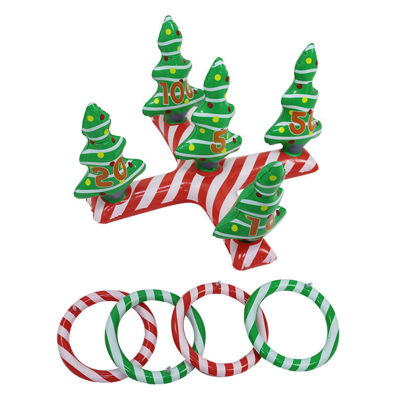 New Design Party Game Toy Inflatable Christmas Tree Party Decoration Ring Toss Game For Kids