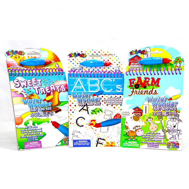 Cartoon children magic water drawing book non toxic kids coloring book