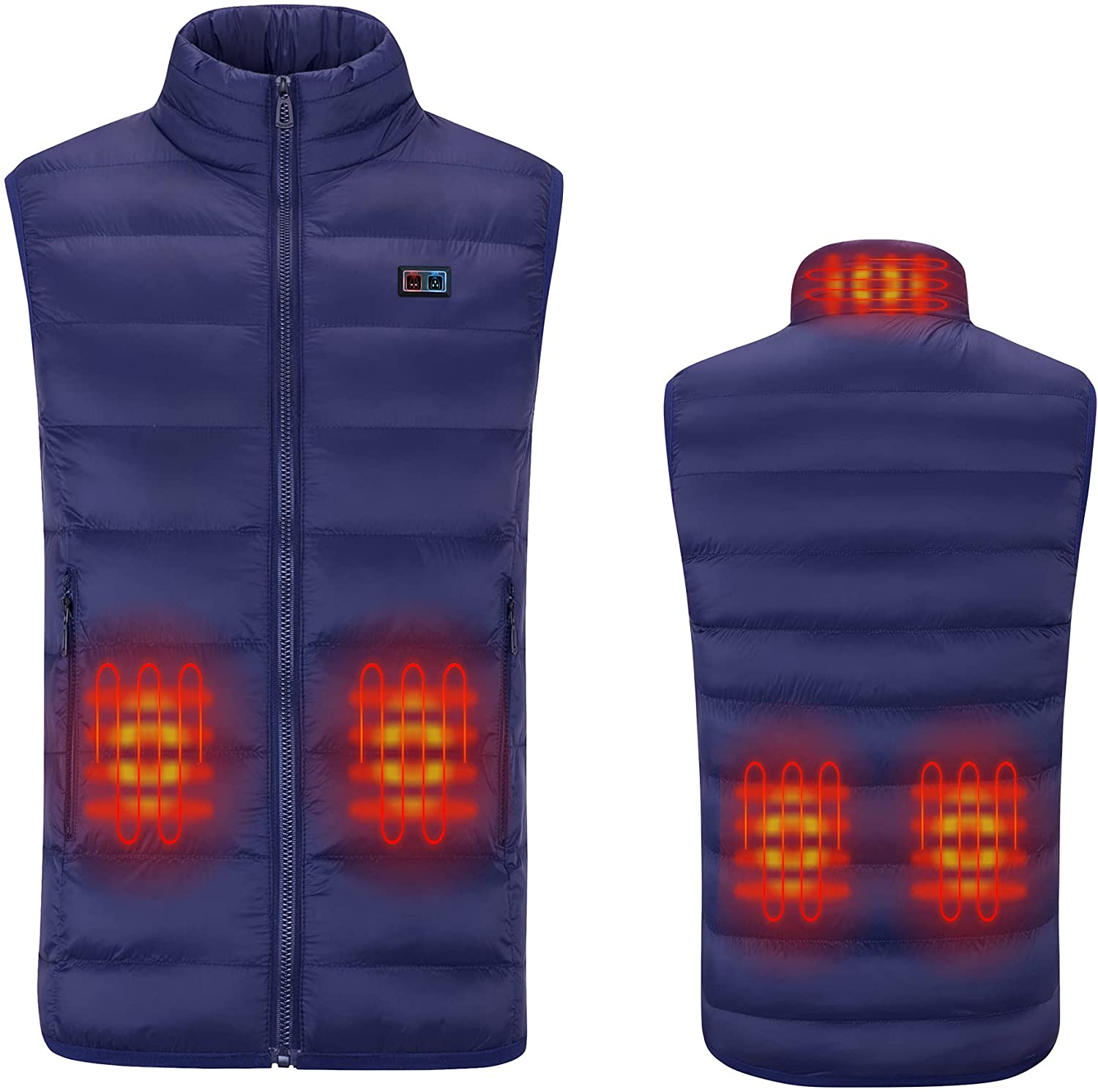 Dual Switch Heating Gilet USB Rechargeable Heated Waistcoat Winter Warm Eco-friendly Cotton Electric Heated Vest for Men Women