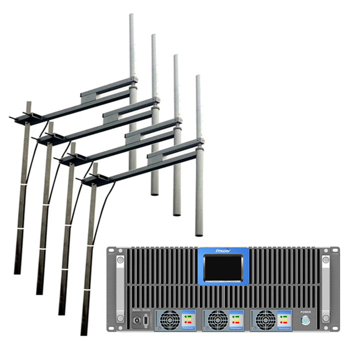 80KM радиостанция (FMUSER 5000W FM передатчик + 4-Bay дипольная антенна yagi антенна FM + 80 м 1-5/8 коаксиальный кабель)