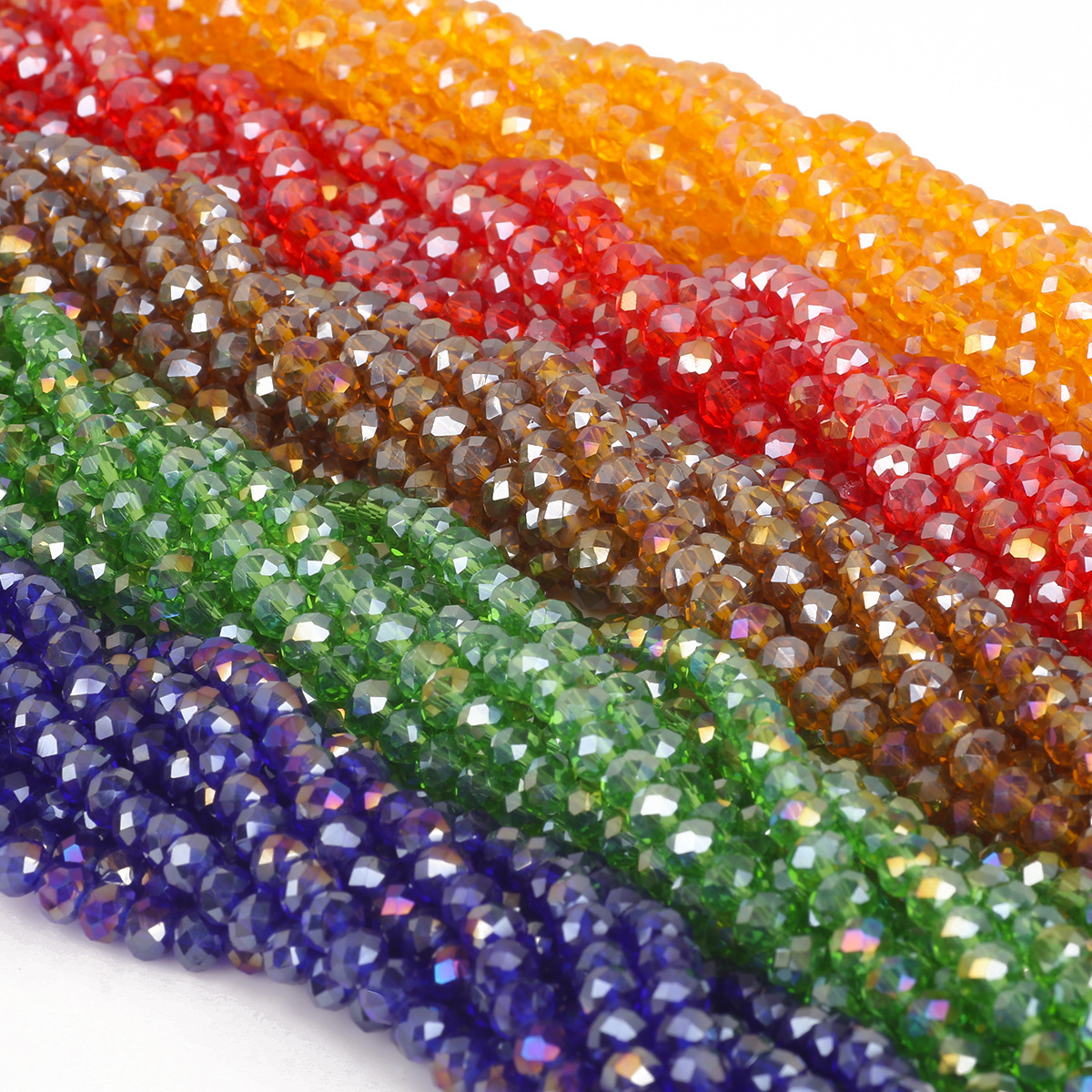 Factory Direct Sale 6mm Glass Crystal Wheel Beads Loose Beads Handmade Diy Making Bracelet Material Accessories Clothing