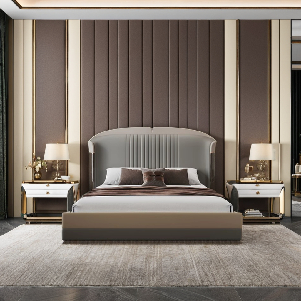 Wholesale Wooden Full Double Bedroom Sets Furniture King Size Leather Bed Master Room Modern Luxury Bedroom Furniture Set