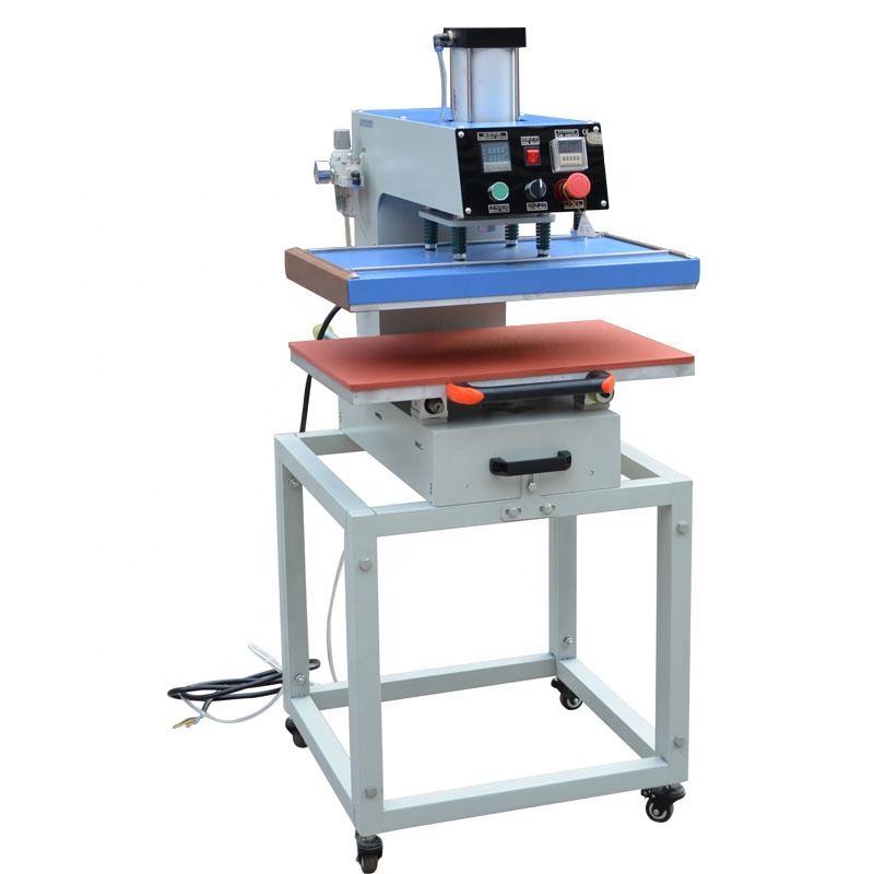 Pneumatic driver pull-out platen thermal print head heat press machine for glass transfer digital printing