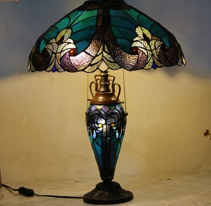 Home Remodeling BAHE Antique Stained Glass Victorian Light Double Lit Table Lamp Lamp 2025