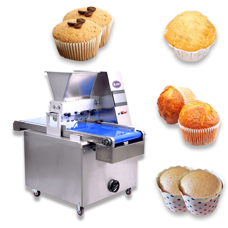 Автоматическая кекс, выпеченный в гофрированной формочке muffin делая машину