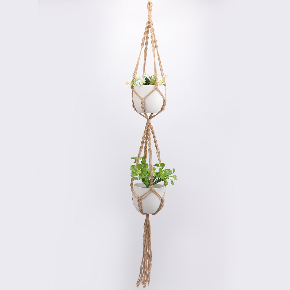 Double layer modern style hanging baskets planter for plants outdoor decor
