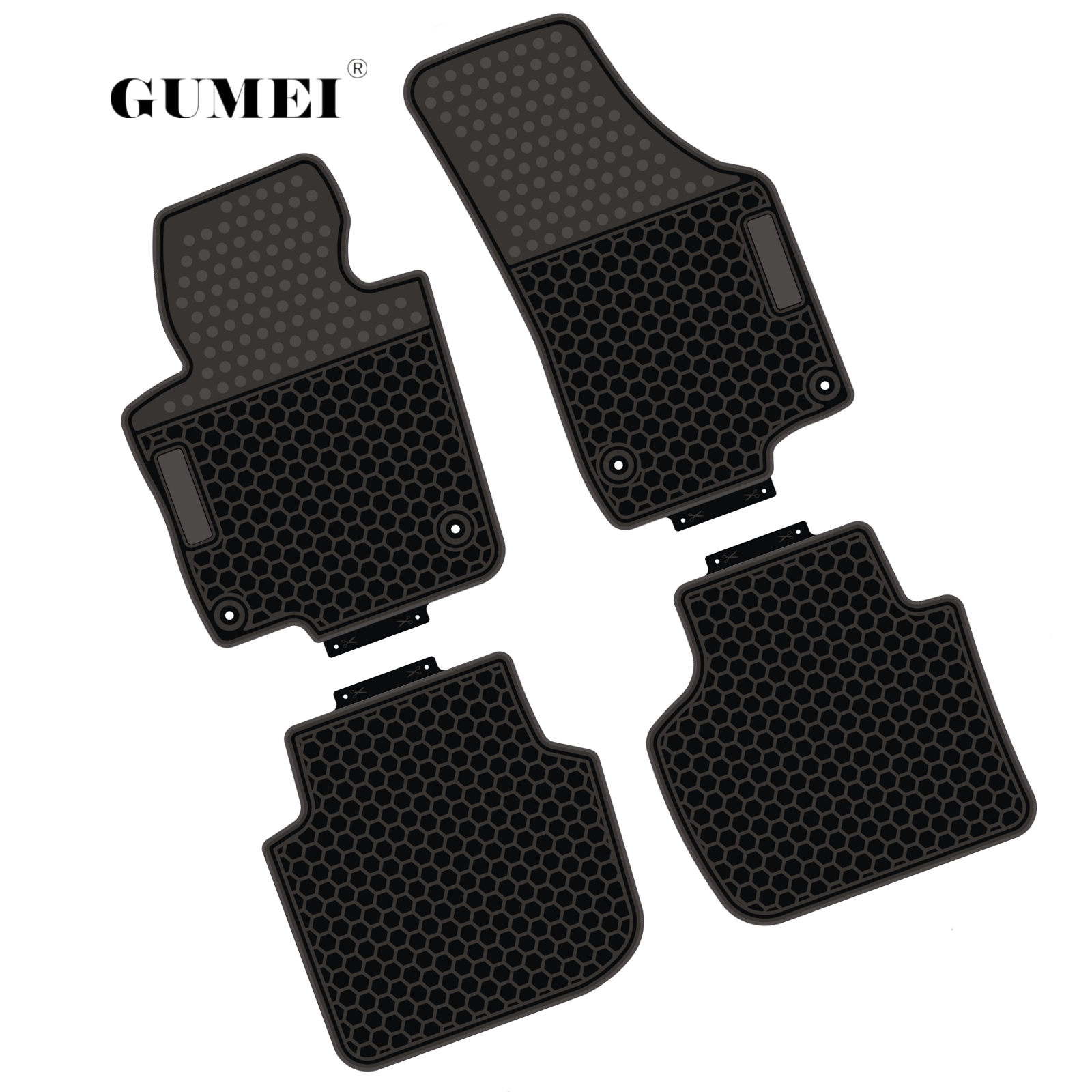 Factory custom OEM logo pvc Honeycomb car mats for Volkswagen PASSAT B6/B7 durable car foot mats