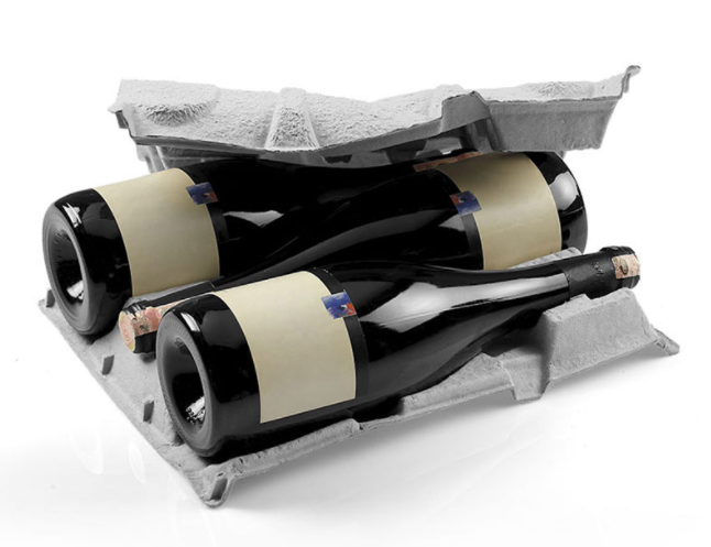 Eco-friendly Custom wine tray pulp for packaging biodegradable molded pulp tray recycling bottle