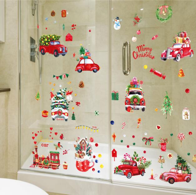 Kanlong various style custom decorative commercial use festival window vinyl deco sticker for Christmas holiday