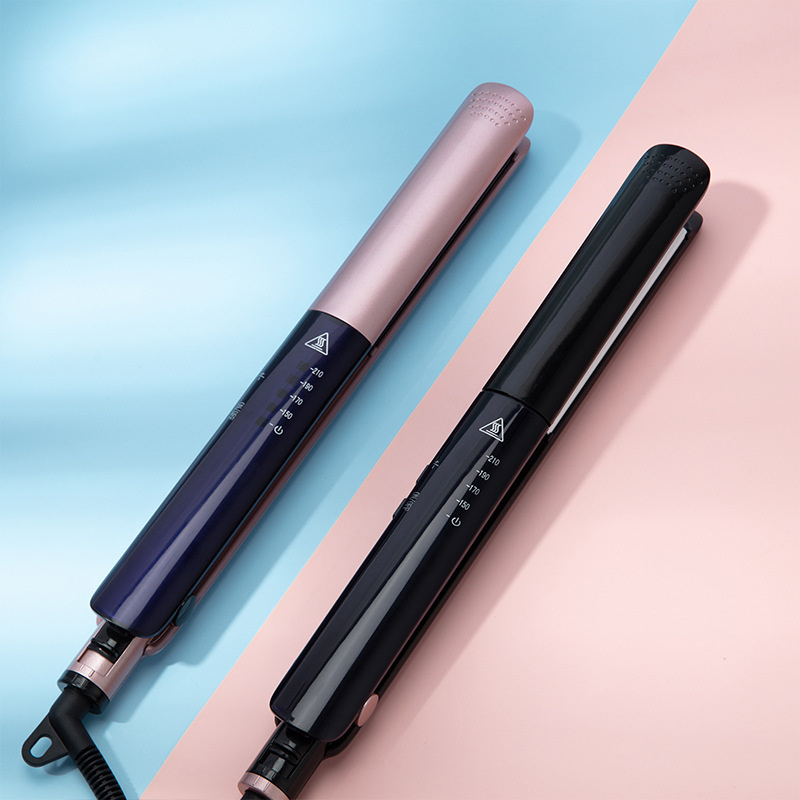 portable custom private label 2 in 1 curling iron wet dry hair straightener flat iron
