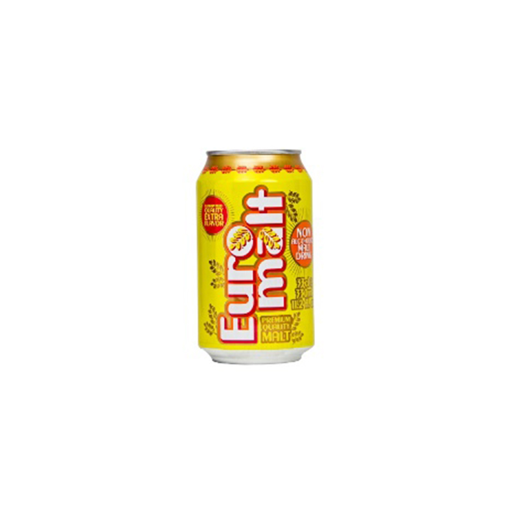 ""EUROMALT"" NON-ALCOHOLIC DARK MALT BEVERAGE CANNED 4X6X33CL