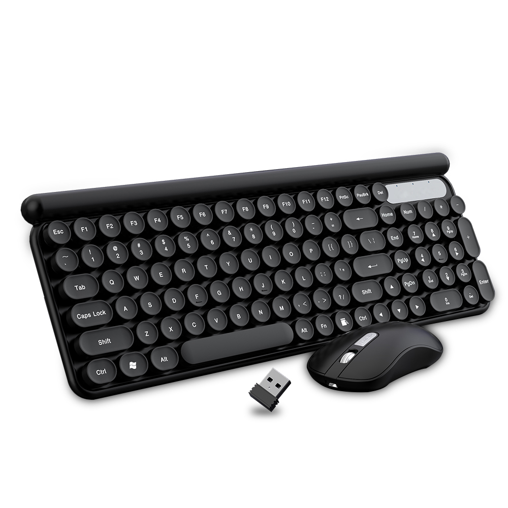 New Design Wireless Keyboard Mouse Combos Case with Punk Keycaps Keyboard Key for Working Gaming