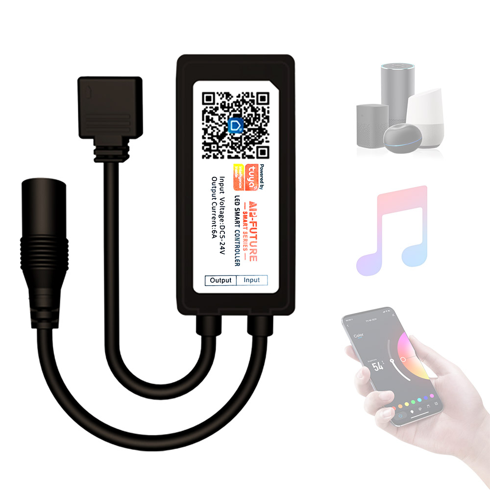 Светодиодный мини-контроллер wifi Tuya smart life, диммер CCT RGB rgbw полоса, USB 5 в 12 В 24 В 6A Alexa Голосовое управление RGB wifi, светодиодный контроллер