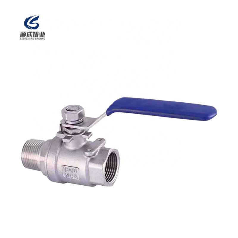 Shuncheng 2pc ball valve male and female stainless steel ball valve full port for water oil and gas