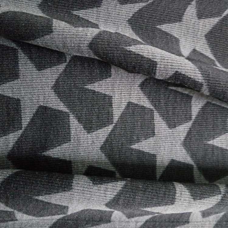 100 polyester material knitting imitated cotton l velvet printing star fabric for garment