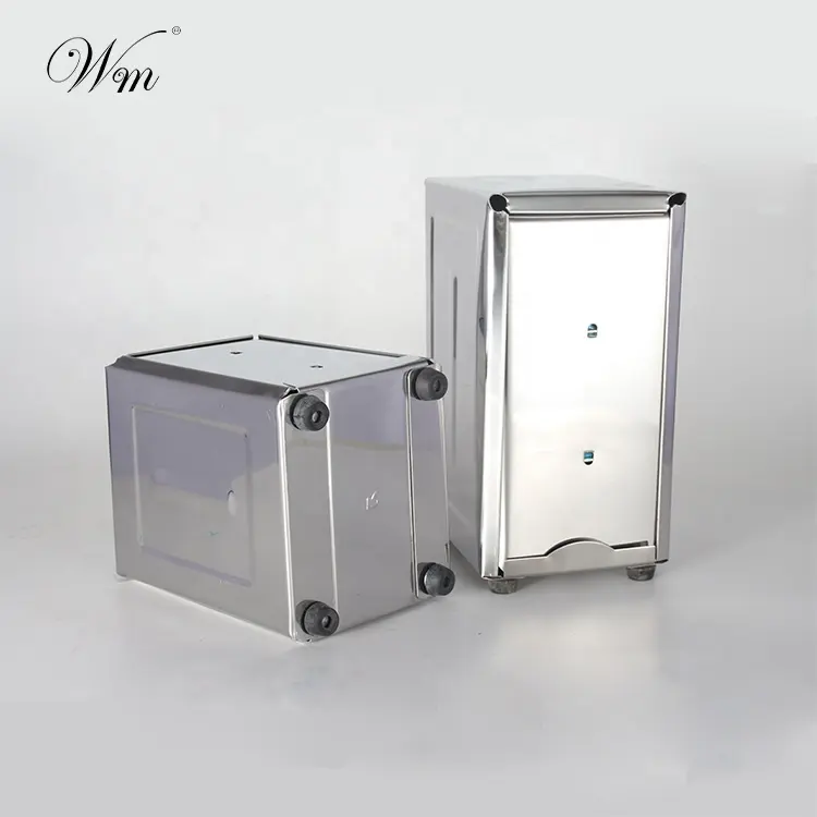 Stainless Steel Restaurant Tissue Box Cover Dispenser Cube Napkin Paper Holder