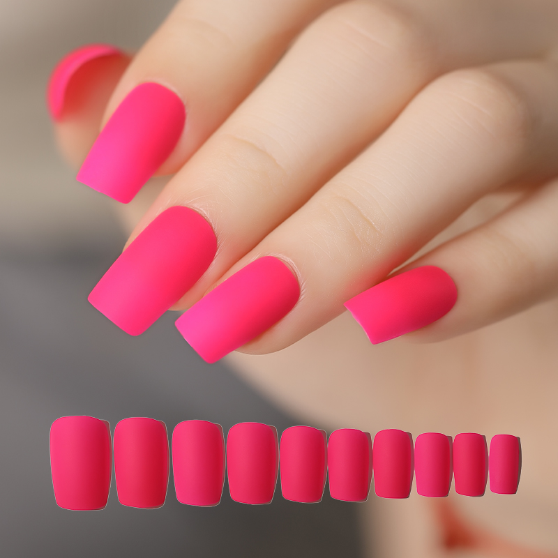 Missbloom 24 шт. матовые короткие Средние нажимные ногти квадратные красные розовые Синие Abs дизайнерские прессовки