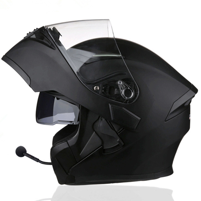Helmet manufacturer wholesale bluetooth built-in headset e-bike double visor motorcycle helmet