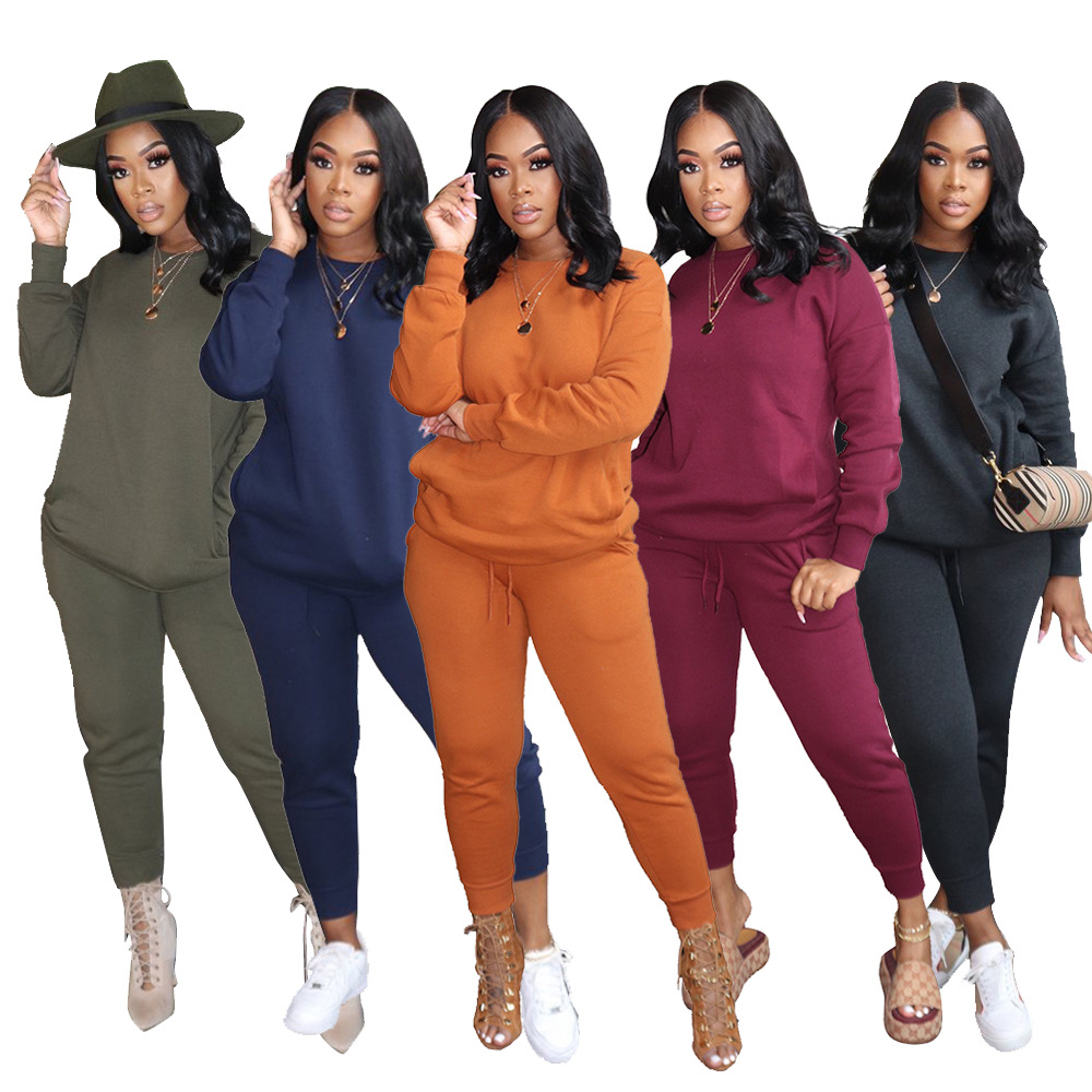Fall Winter Women Two Outfits Wholesale Clothing Set 2 Piece Pant Jogger Tracksuits Biker Short Hood Sets
