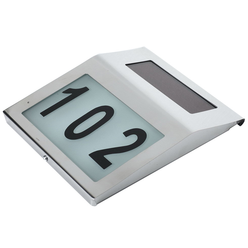 Waterproof solar stainless steel house number light 2/3/5/7 LED wall hanging indicator garden wall light