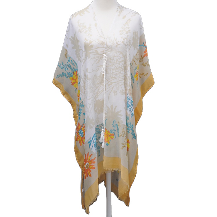 Summer Wear Flower Women's Beach Long Chiffon Large Beach Shawls Perfect For The Beach