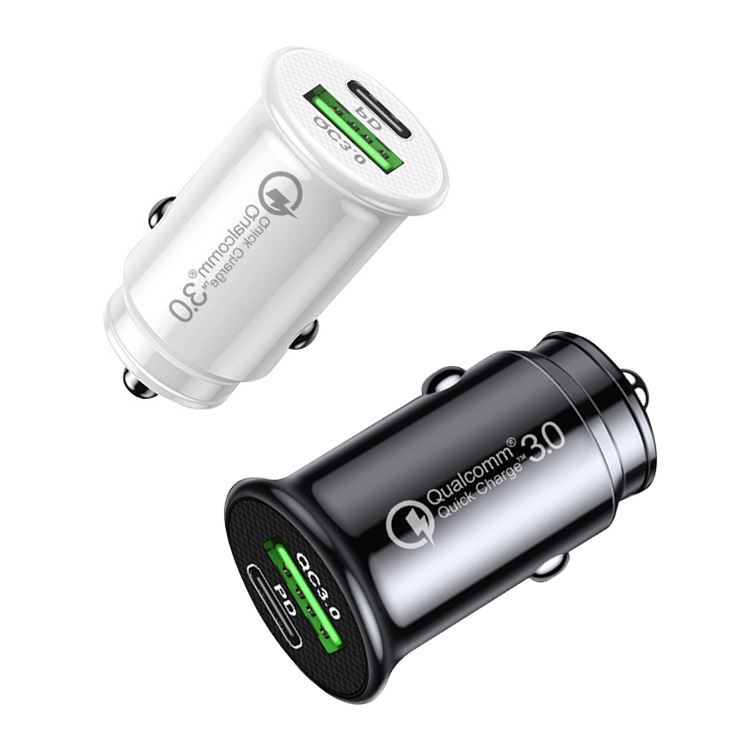 18W PD Car Charger QC 3.0 Fast Car Charging Power Mini Adaptor For Iphone 11 12 Pro Max Samsung S10 S20 S21 Plus Ultra Note 20