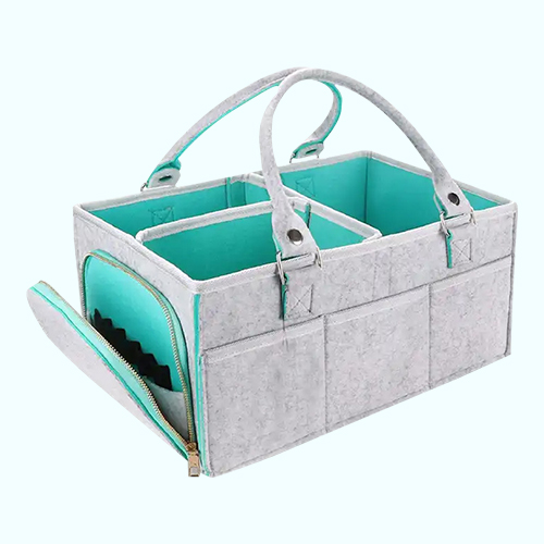 OEM & ODM baby diaper caddy bag organizer mummy storage bag Felt Baby Nursery Diaper Caddy Storage Bag Basket