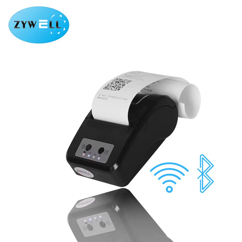 58mm Mini Portable Bluetooth Pocket Mobile Printer ZYWELL POS Wireless Handheld Thermal Receipt Printer
