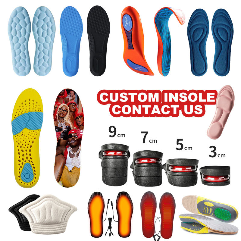 Custom EVA Soft Arch Support Plantar Fasciitis Sports Comfort Heat Carbon Fiber Orthotics Height Increase Insole For Shoes Pad