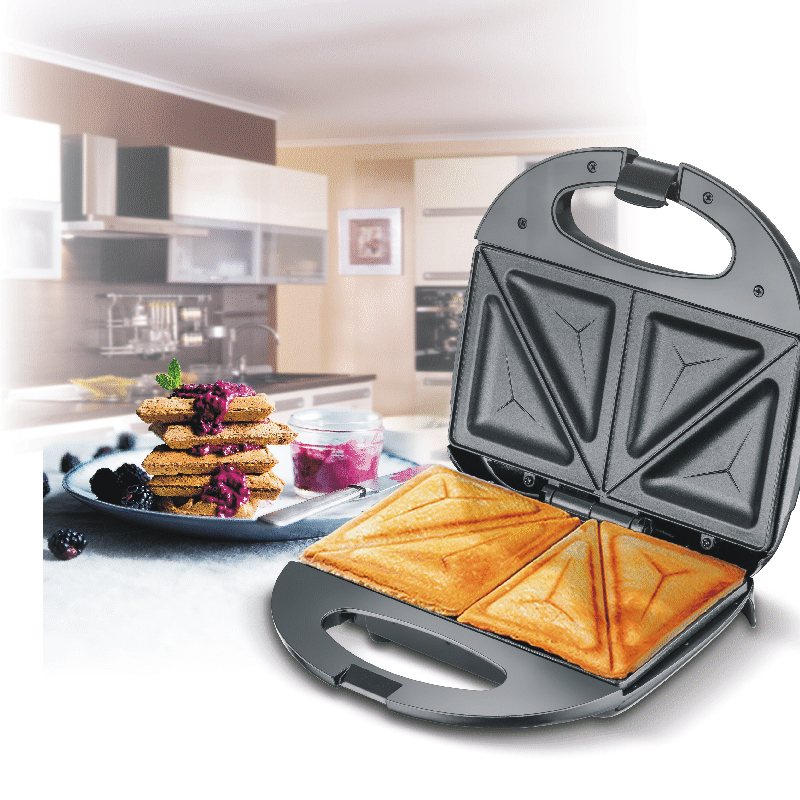 PROLISS hot sale small home automatic breakfast machine waffle electric grill 4 slices sandwich maker