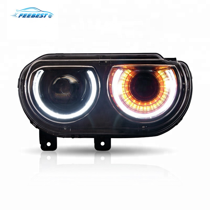 New Accessory Sequential Led Headlights 2008-2014 SRT R/T Modified Headlight For Dodge Challenger Indicator Plug and Play