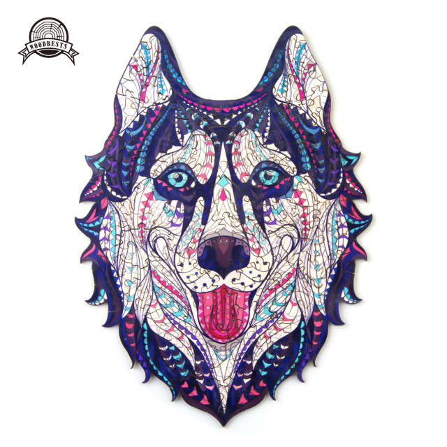 Hot sale L size kids wood animal shaped wooden jigsaw puzzle 3D for adults