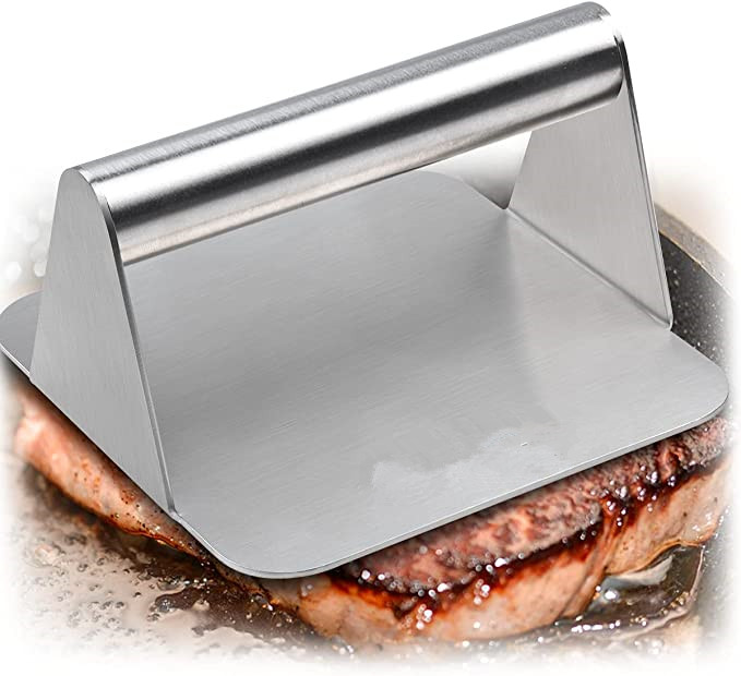 Stainless Steel Square Burger smasher Non-Stick Bacon Grill Press Burger Professional Griddle Accessories Kit