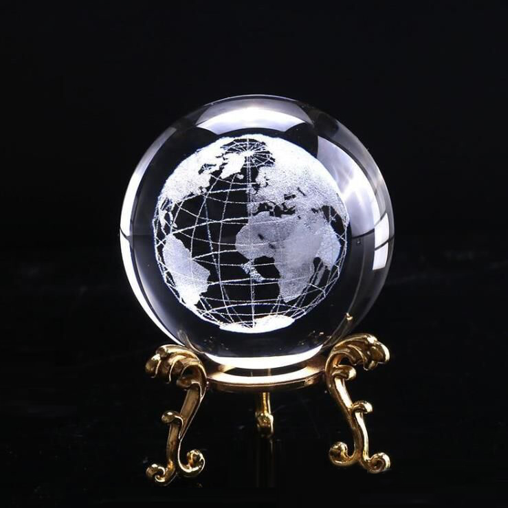 Laser engraved high transparency 80mm glass crystal ball for home decoration gifts souvenirs photography