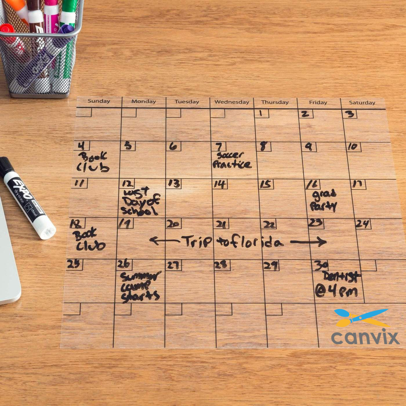 CANVIX PET Whiteboard Glue Weekly Planner Dry Erase Board Wall Sticker Writing Sheet