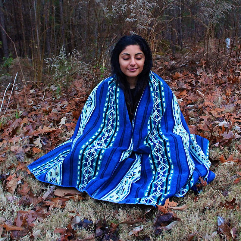 Soft Lightweight Polyester Polar fleece Blanket Customize Printed Bohemian National Style Throw Blankets