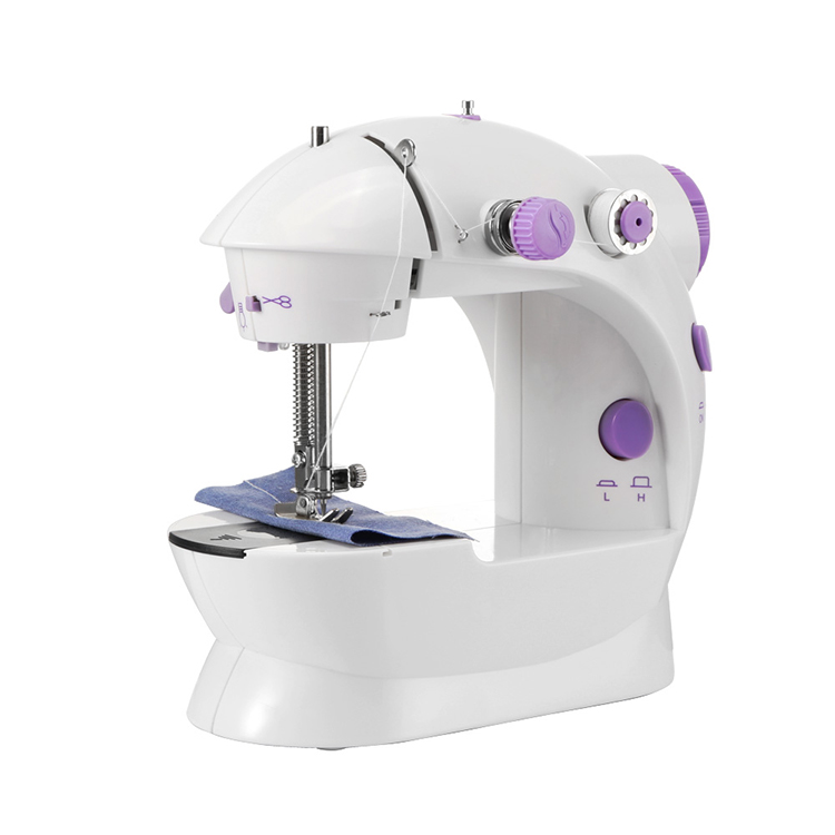 Mini Sewing Machine 2-Speed Double Thread Portable Electric with Light Cutter Foot Pedal Household Multifunction Sewing Machine