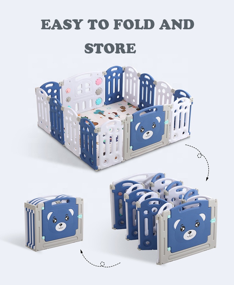 2021 hot kindergarten or home furniture indoor colorful plastic baby fence playpen