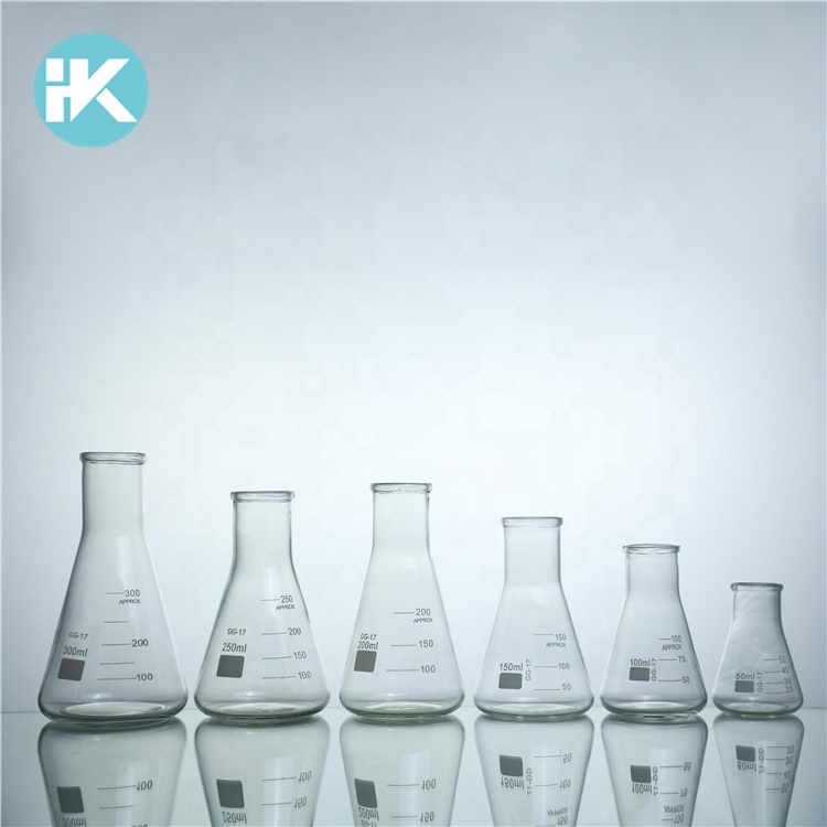 Лабораторная колба erlenmeyer Huke с широким горлышком, коническая, с плоским дном
