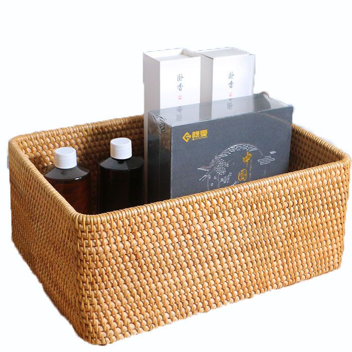 Rattan Laundry Dirty Clothes Home Storage Basket Large Storage Box Wicker Mesh Laundry Bag Laundry Hamper With Lid