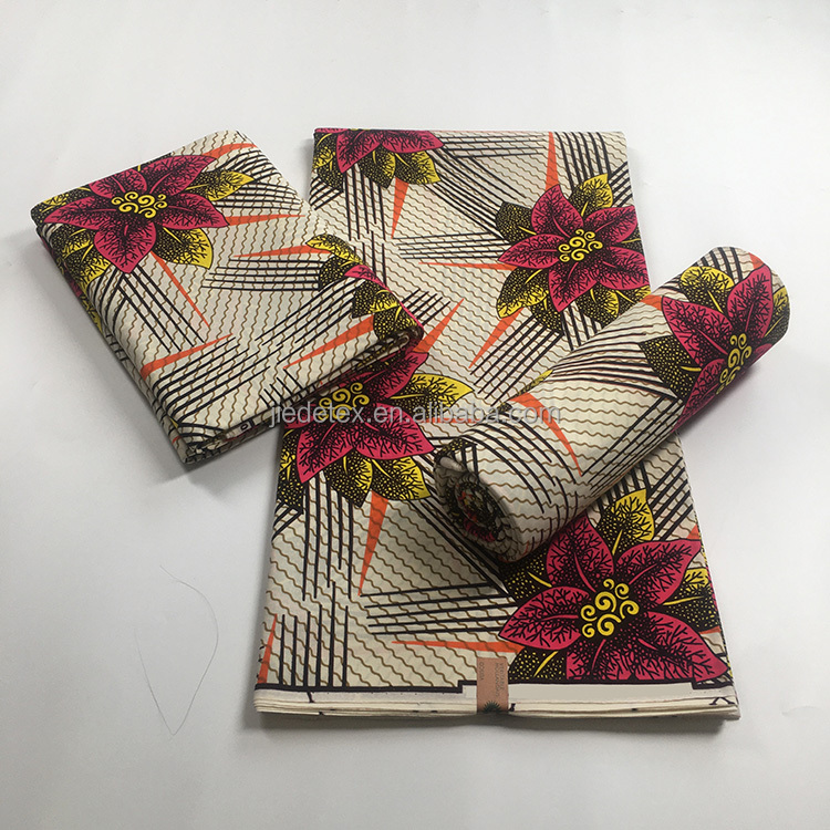 2021 New Hollandaise Veritable Bazin Red African Ankara Kente Printed Wax Fabrics Holland For Clothes