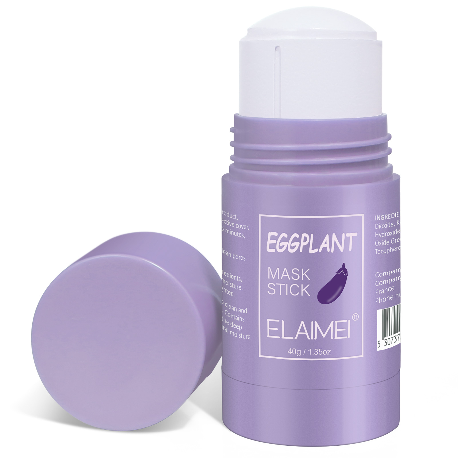 OEM private label face skin care mask stick moisturizing facial mud eggplant facial mask stick